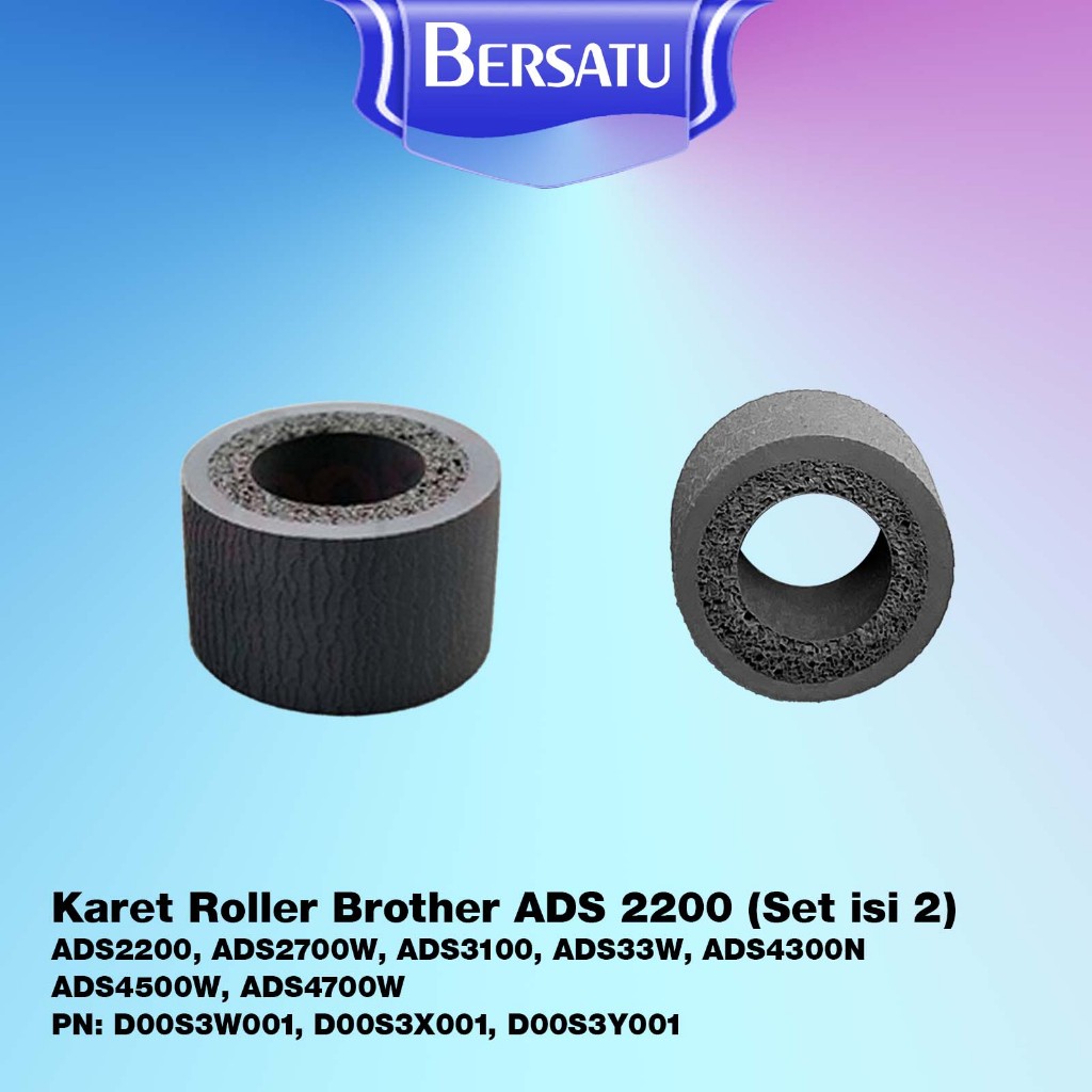 Karet Pickup Roller Scanner ADS-2200 ADS-2700W Penarik Kertas Set isi 2 Pick Up Roll Brother ADS2200