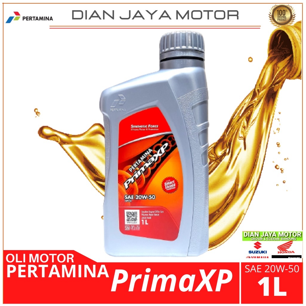 PRIMA XP SAE 20W-50 1L OLI MESIN PRIMA XP 1 LITER OLI PERTAMINA PRIMAXP DIAN JAYA MOTOR
