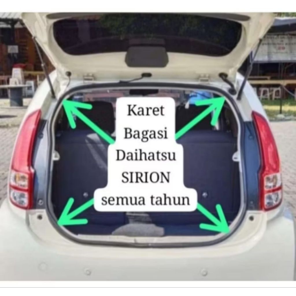 karet peredam pintu bagasi mobil sirion (semua tahun)