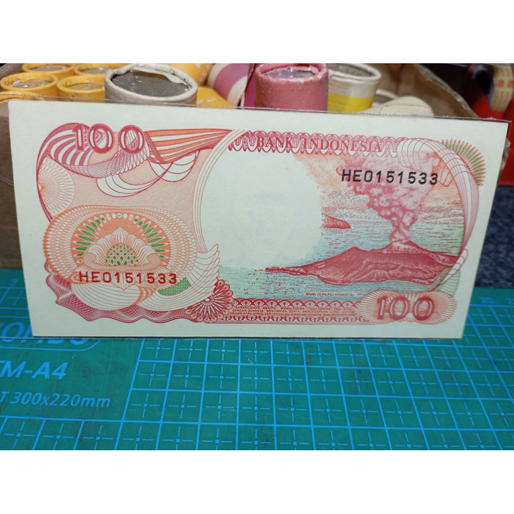 GANJIL GENAP No seri Uang bibit HEO 151533 Uang kuno Indonesia Asli 100 Phinisi