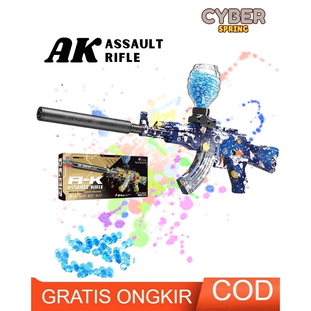 Mainan Tembakan Anak WGG  M AK Toys Gun Assault Rifle Water Gel Blaster Scar Gun Watergel M-AK