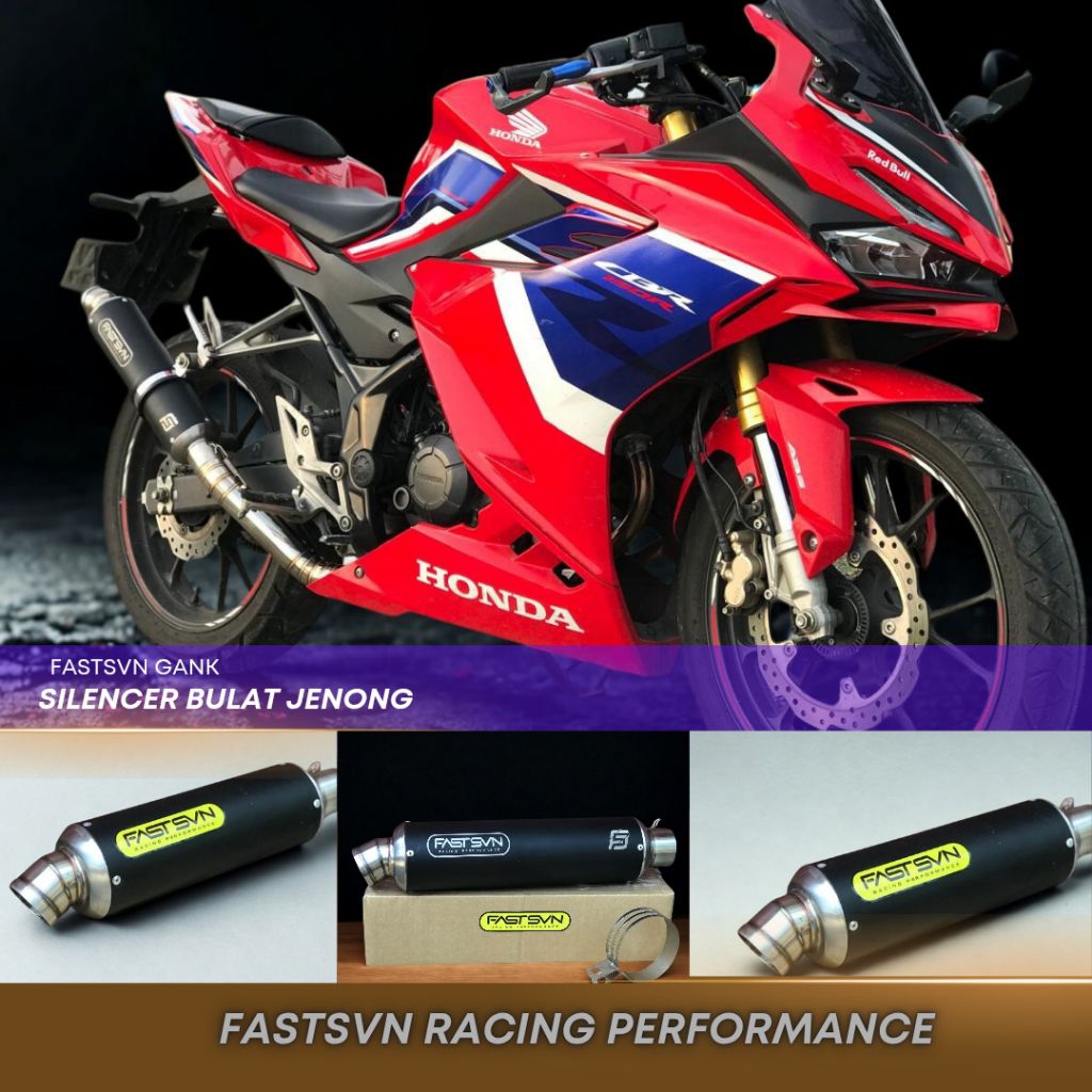 KNALPOT RACING MOTOR CBR,R15,R25, NINJA PANJANG 40 INLET 50 ORIGINAL FASTSVN