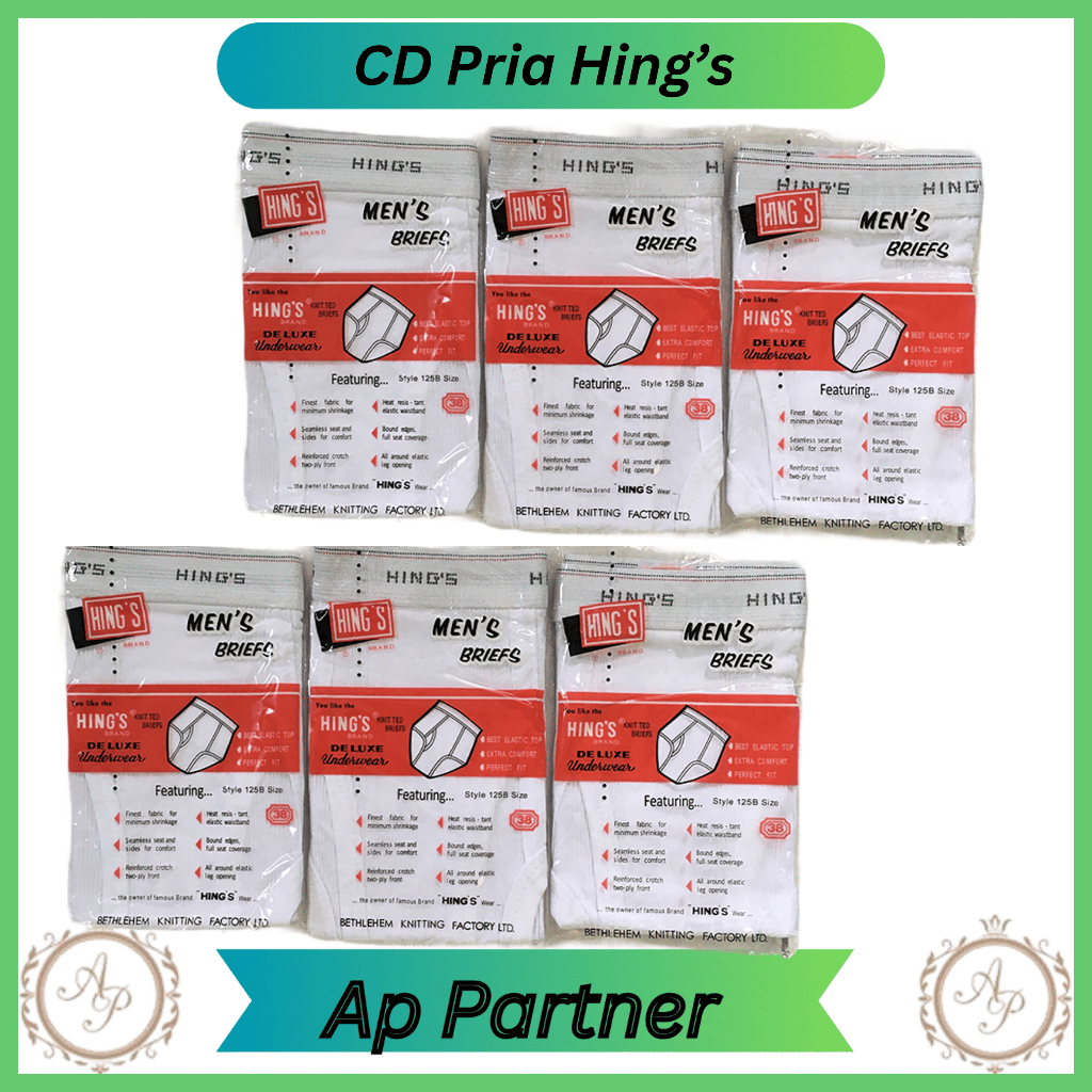 Grosir 6 Pcs Celana Dalam Hings Putih Polos Bahan Katun Adem Nyaman | Celana Dalam Pria Dewasa Hings