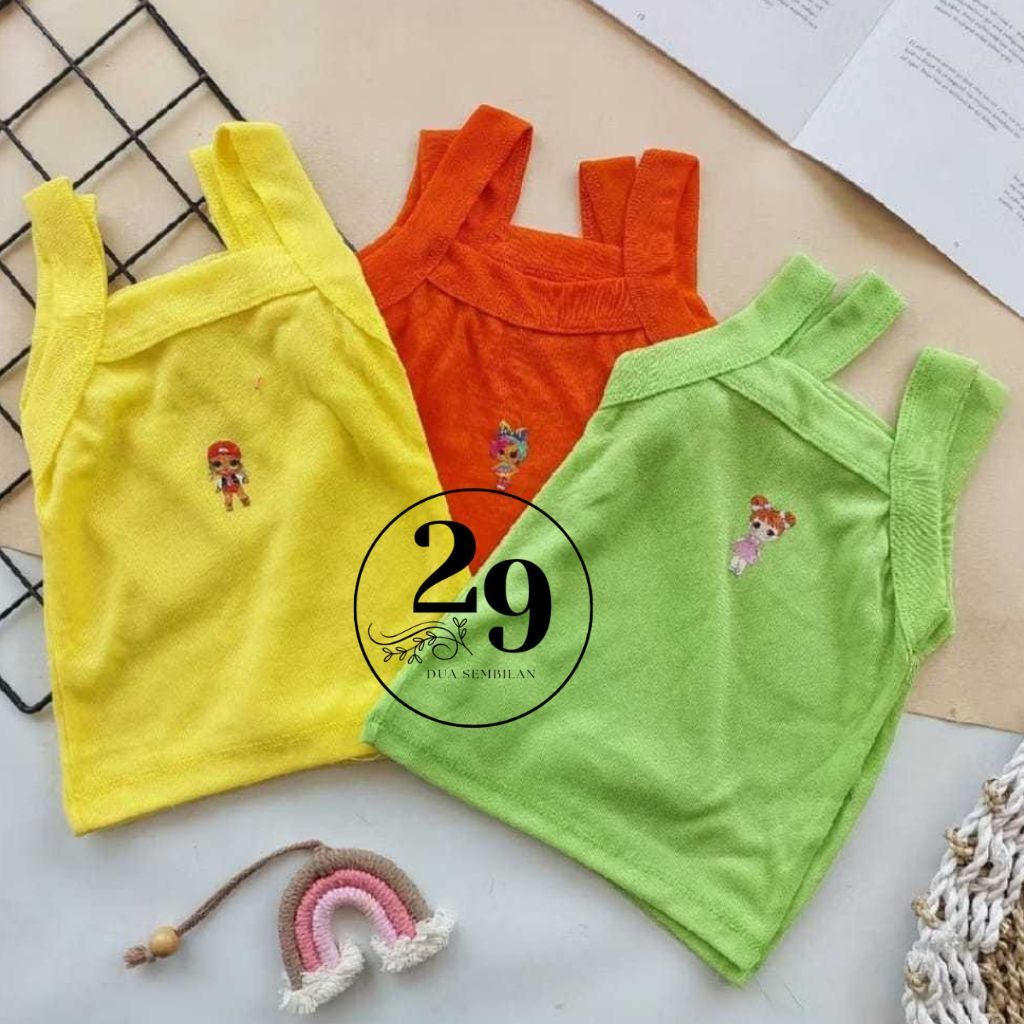 1 LUSIN (12 pcs) kaos dalam anak perempuan/ Kaos Dalam Anak Singlet Perempuan  Stabilo
