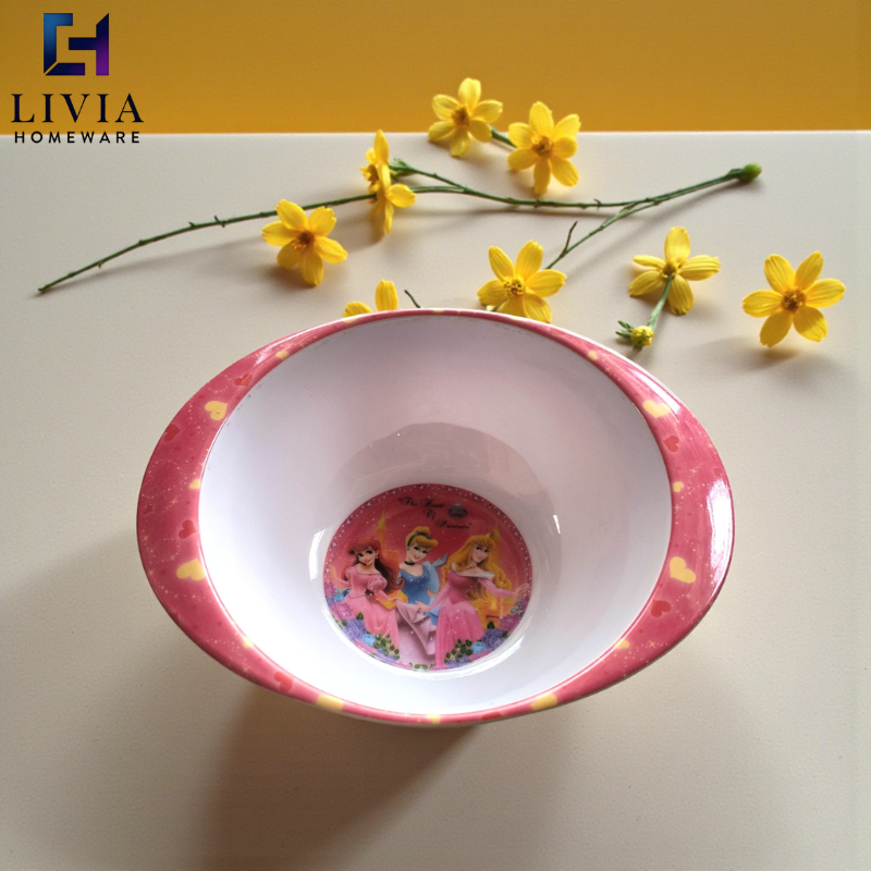 Mangkok Makan Anak Karakter Princess Mickey Mouse Mangkuk Melamin SNI Foodgrade