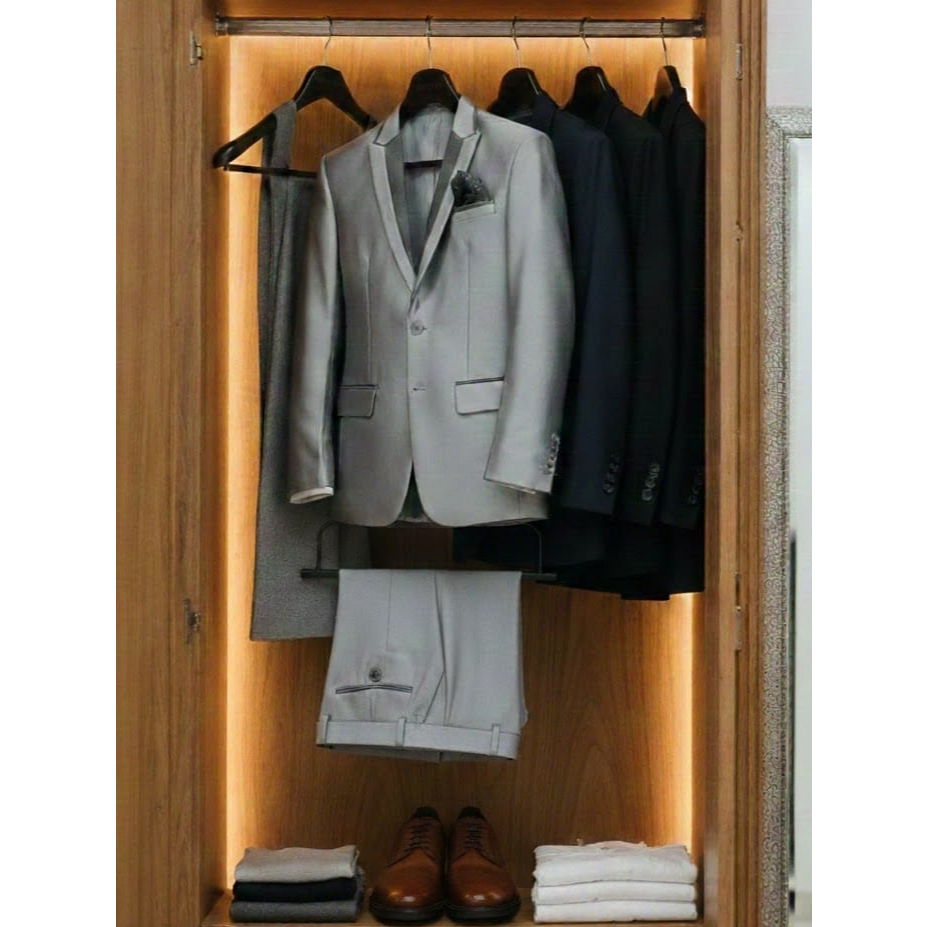 GIANUZI SETELAN JAS PENGANTIN PRIA WONKA SILVER WOLL GLOSY