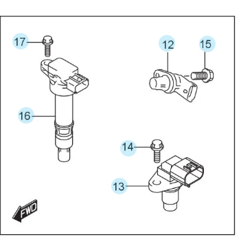 SUZUKI SGP COIL ASSY, IGNITION koil untuk mobil suzuki IGNIS