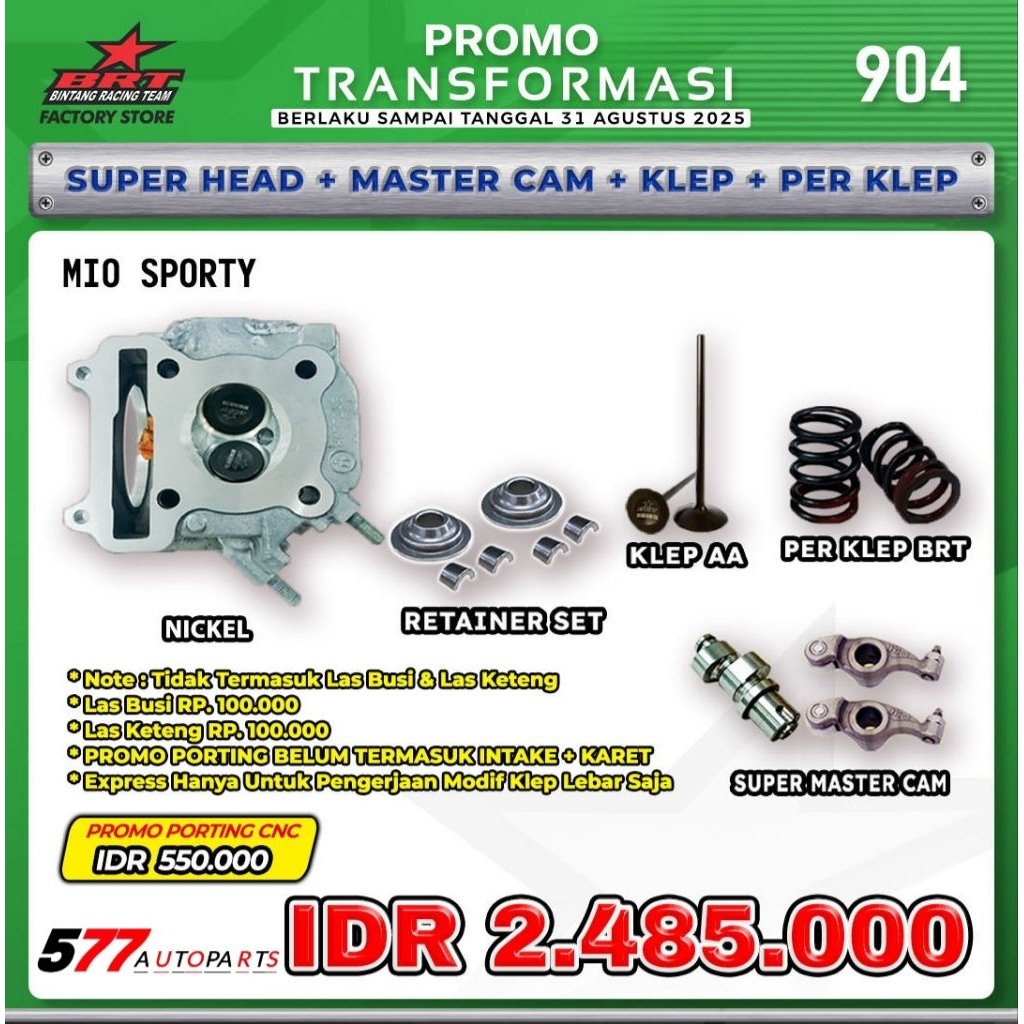 BRT MIO SPORTY HEAD-KLEP-PER KLEP-MASTER CAM