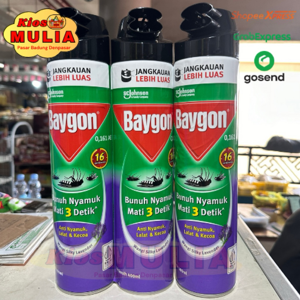 [400ml] BAYGON SEMPROTAN ANTI NYAMUK, KECOA,LALAT. AROMA LAVENDER