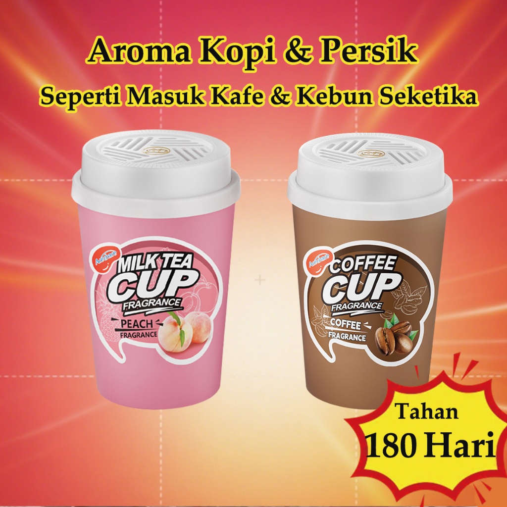 Pengharum Mobil Gelas Teh Susu Aroma Kopi / Aroma Tahan Lama 180 Hari Menghilangkan Bau / Aroma Buah