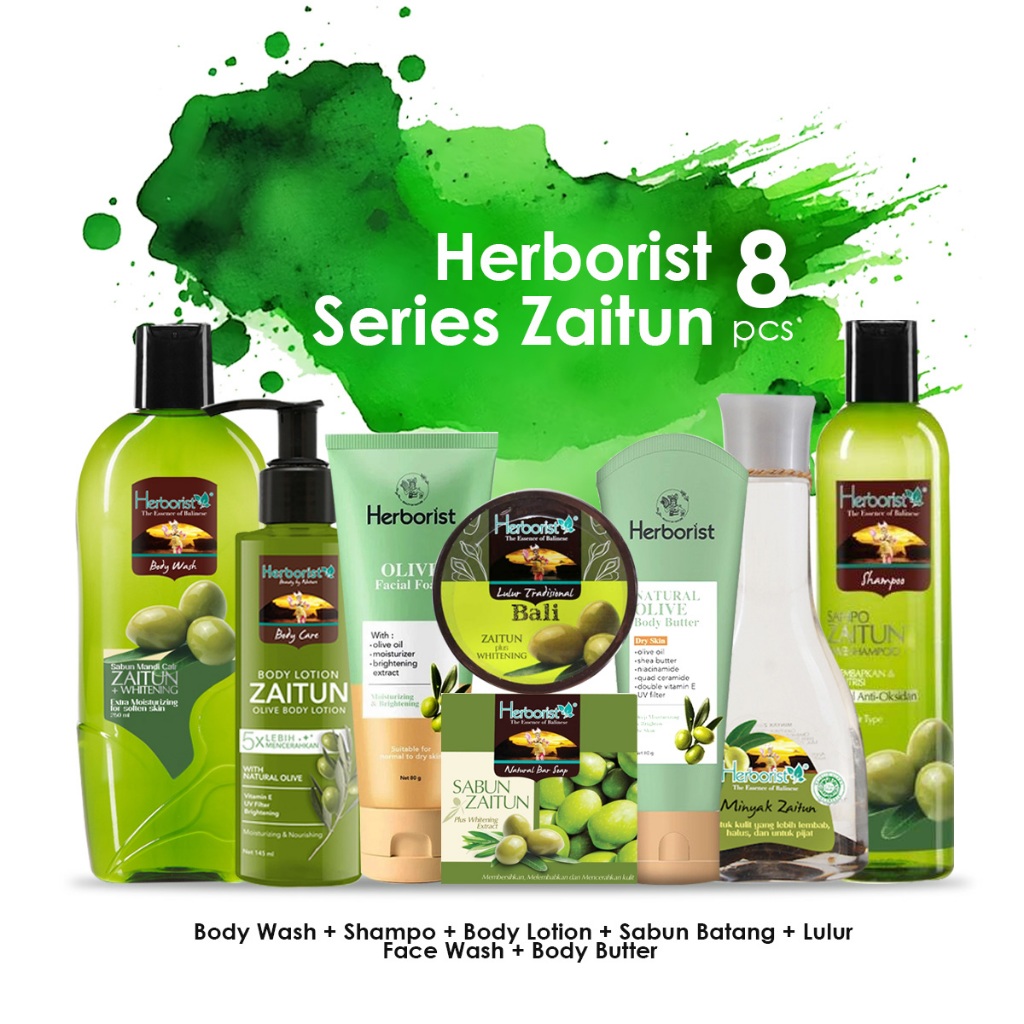 Paket Herborist Series Zaitun 8 pcs / Bodycare Zaitun - Pakrh Hadiah/ Seserahan