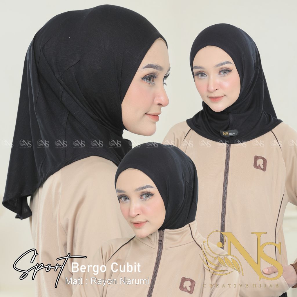 Hijab Bergo Sporty Cubit By NS Hijab