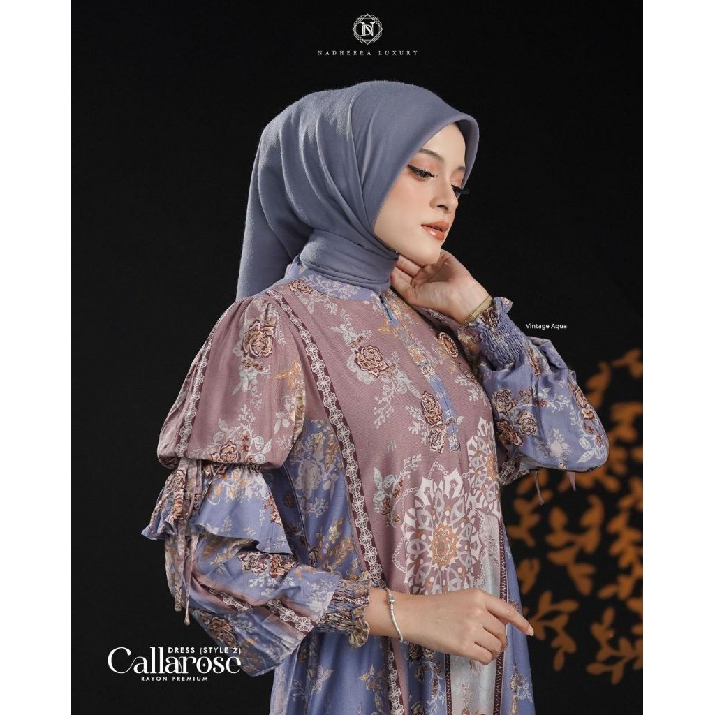 CALLAROSE STYLE 2 DRESS & MIDI SERIES TERBARU NADHEERA LUXURY• GAMIS LEBARAN MEWAH KONDANGAN NADIRA 
