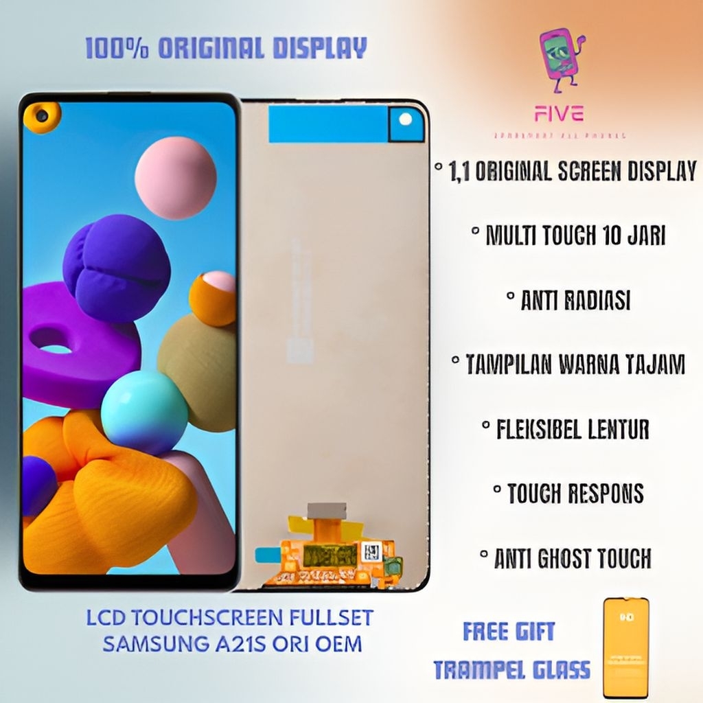 LCD TOUCHSCREEN FULLSET SAMSUNG A21S ORI OEM