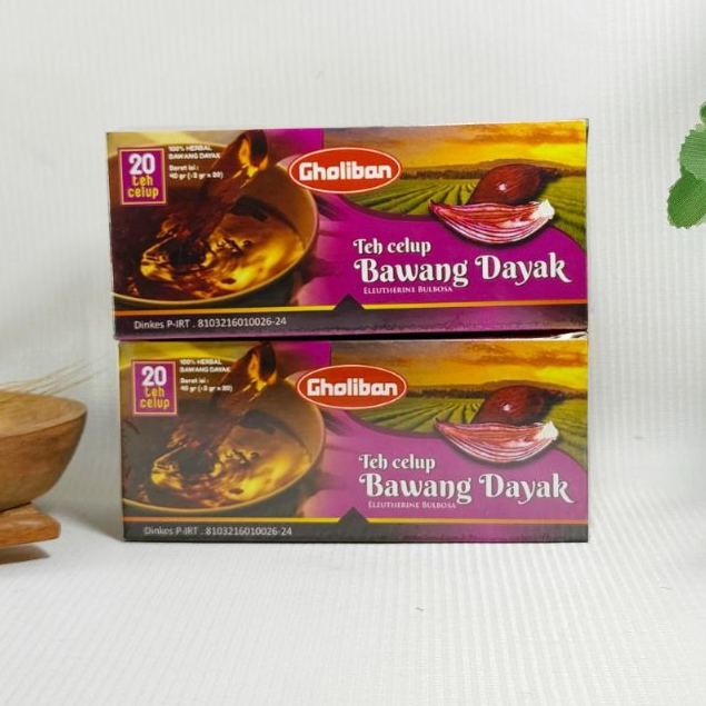 Teh Celup Bawang Dayak Gholiban Isi  20 Sachet /Teh celup Bawang Asli Dayak Khas Kalimantan ASLI