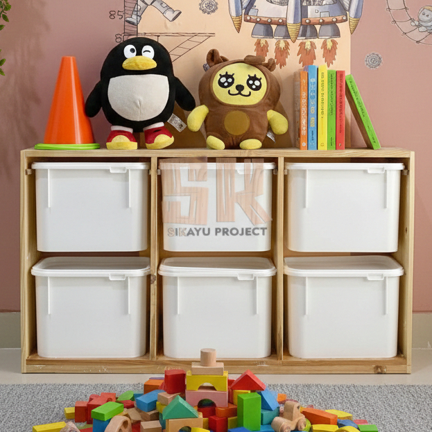 Rak Mainan Anak Minimalis 6 Box Polos - Rak Buku Minimalis Trofast Mainan Anak /Rak Serbaguna/Rak Tr