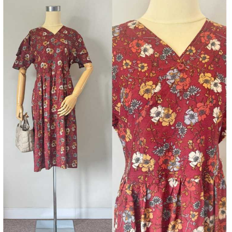 Daster Stylish Jenny Daster  Nyaman Busui Friendly Gaun Bunga Lengan Pendek