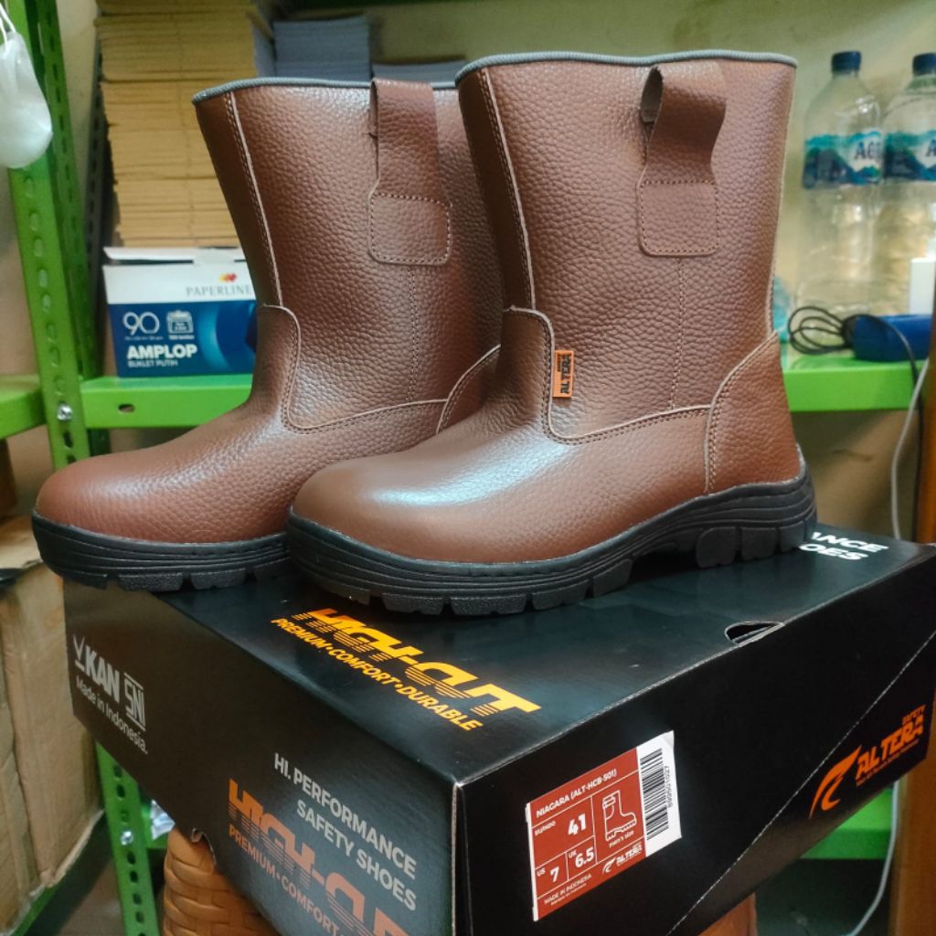 Sepatu Safety Altera Niagara Brown Original / Safety Shoes Proyek Altera Niagara Cokelat