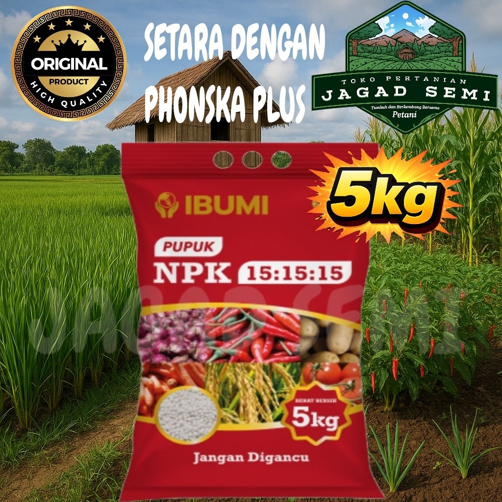 ORIGINAL  5KG PREMIUM PUPUK NPK 15-15-15 IBUMI
