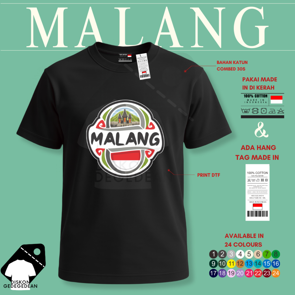 Diskongedegedean Kaos Souvenir Kota Malang Baju Tshirt Oleh Oleh Wisata Malang City Dewasa Anak Bany