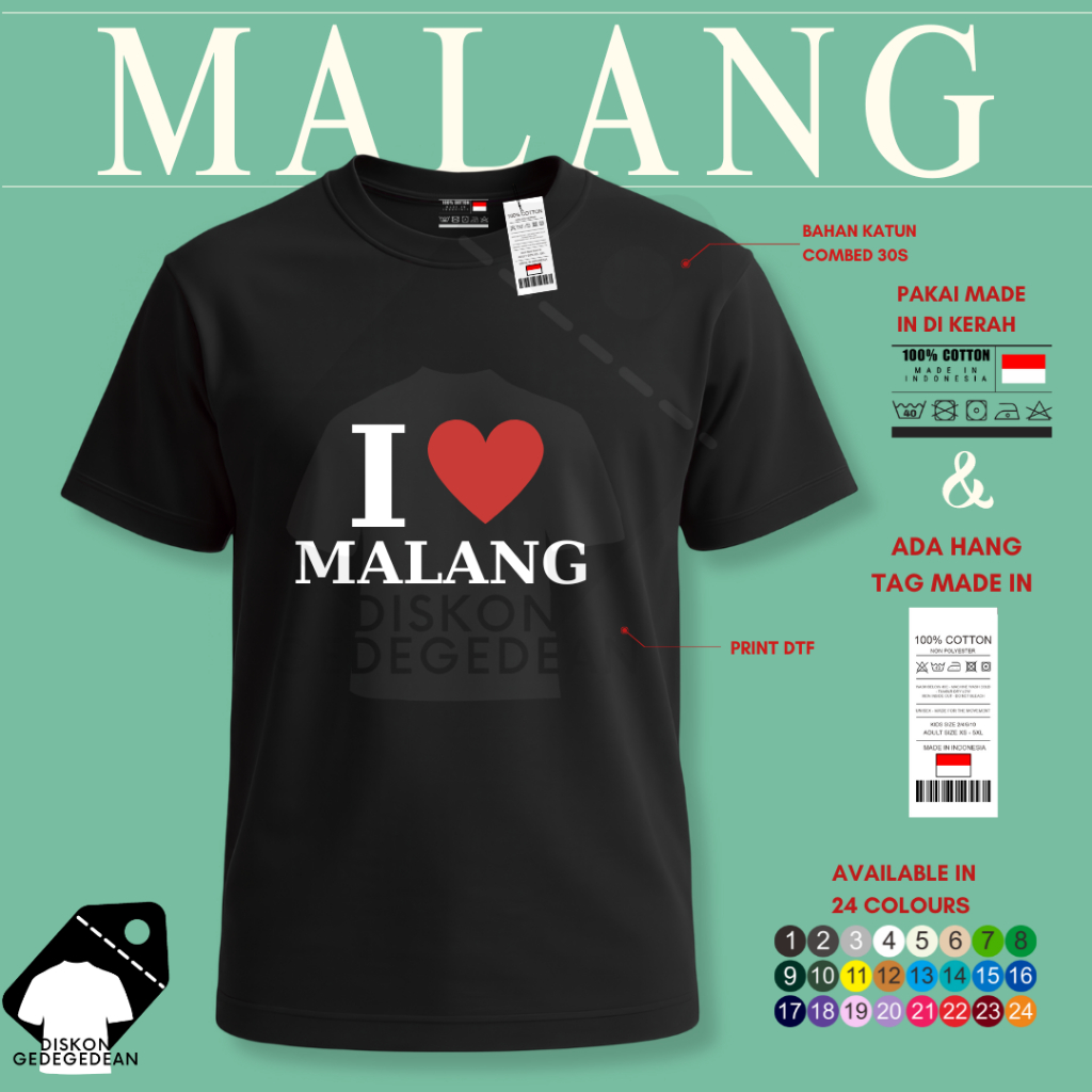 Diskongedegedean Kaos Souvenir Kota Malang Baju Tshirt Oleh Oleh Wisata Malang City Dewasa Anak Bany