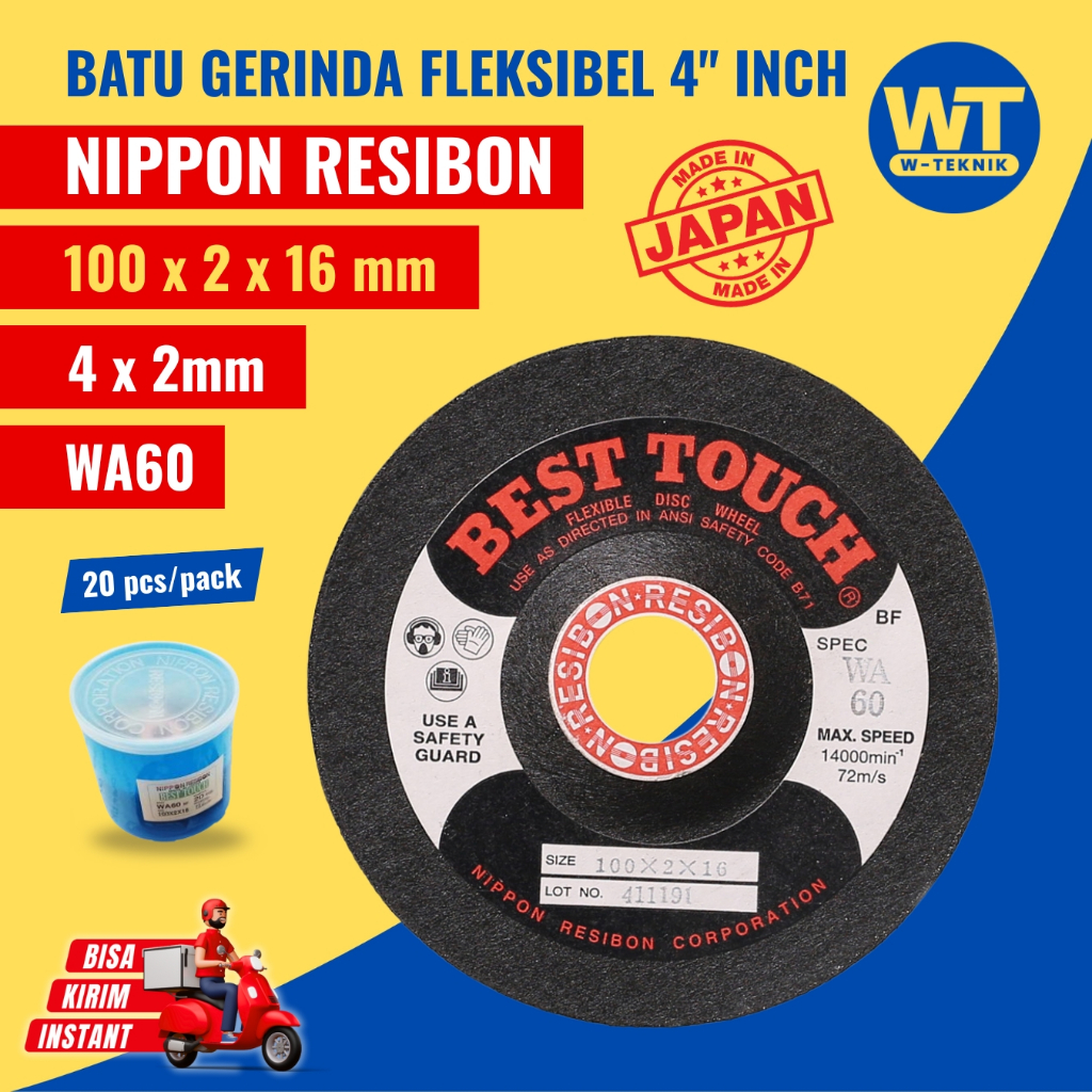 Nippon Resibon Batu Gerinda Fleksibel 4'' Inch 4x2 mm