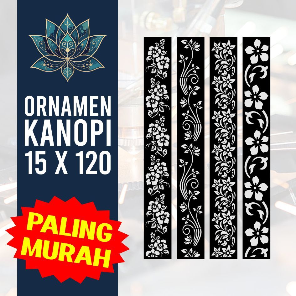 15X120cm Krawangan Plat Besi Pagar Kanopi Laser Cutting Modern