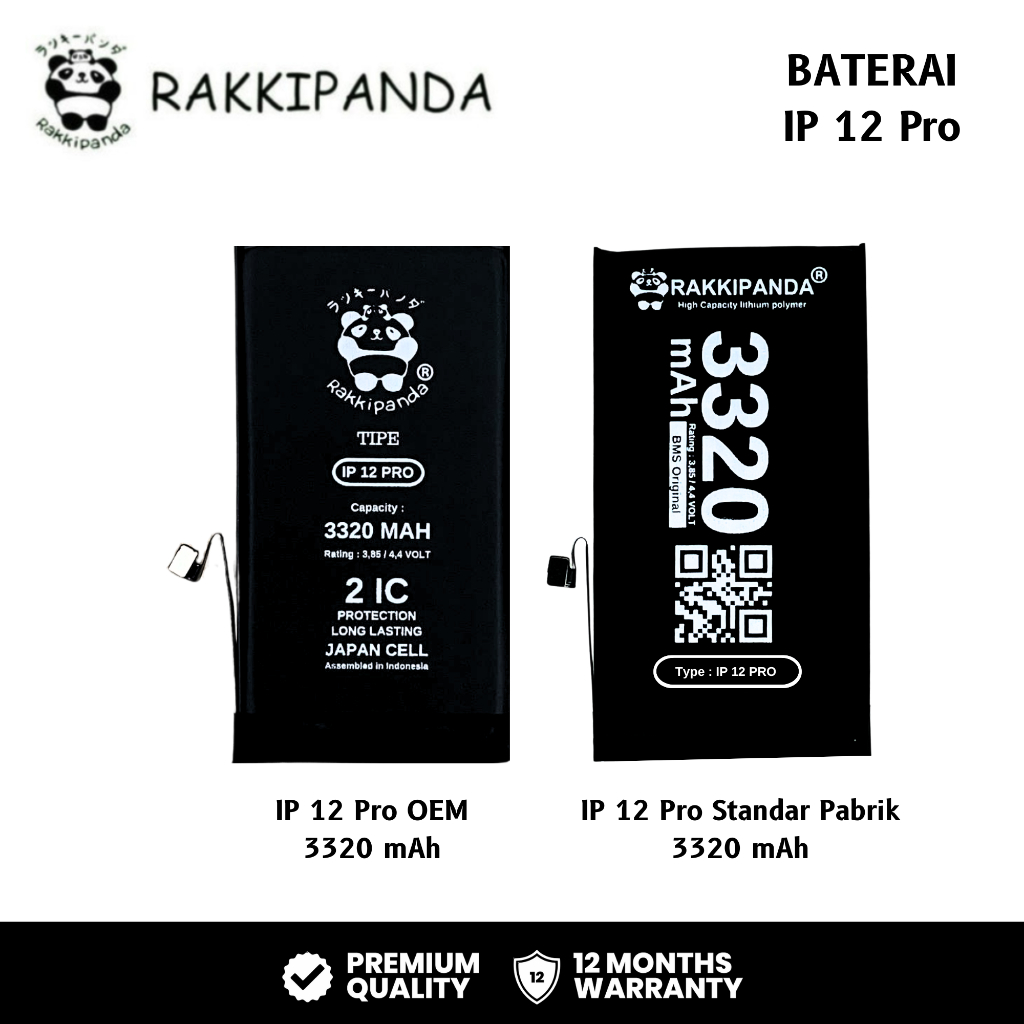 RakkiPanda - iP 12 Pro Batre Batrai Baterai