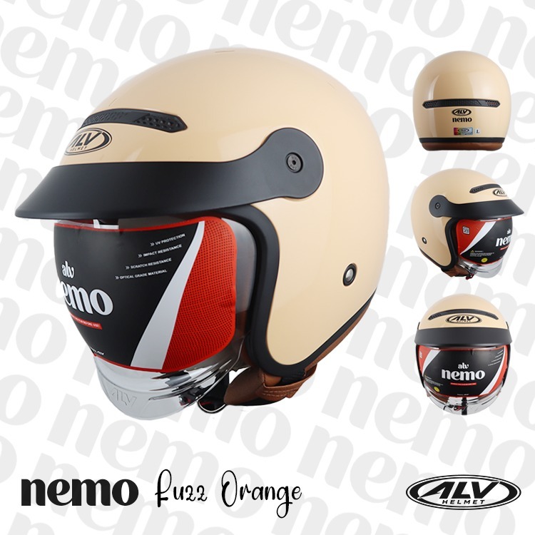 ALV NEMO 100% ORI HELM HALFACE RETRO KEREN COCOK UNTUK PRIA DAN WANITA HELM MOTOR