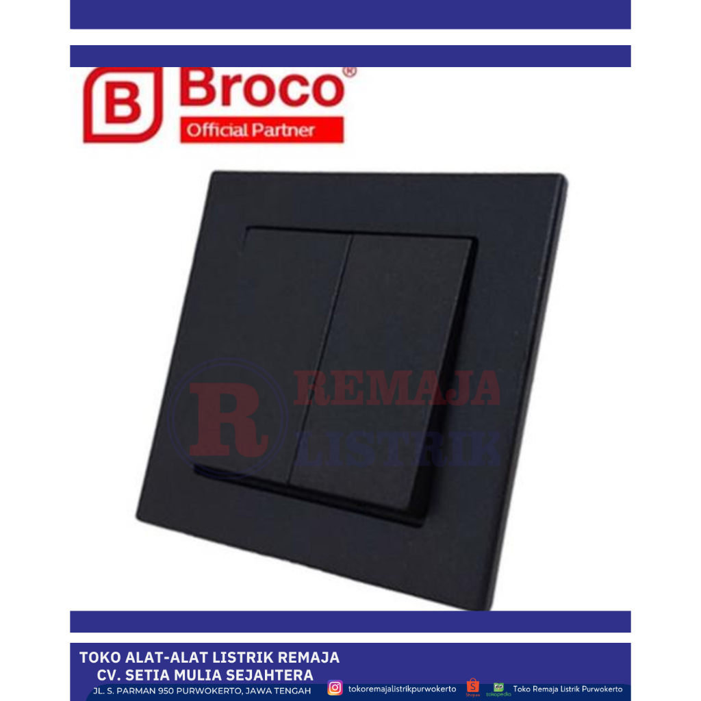 Saklar Seri Plano Hitam Broco