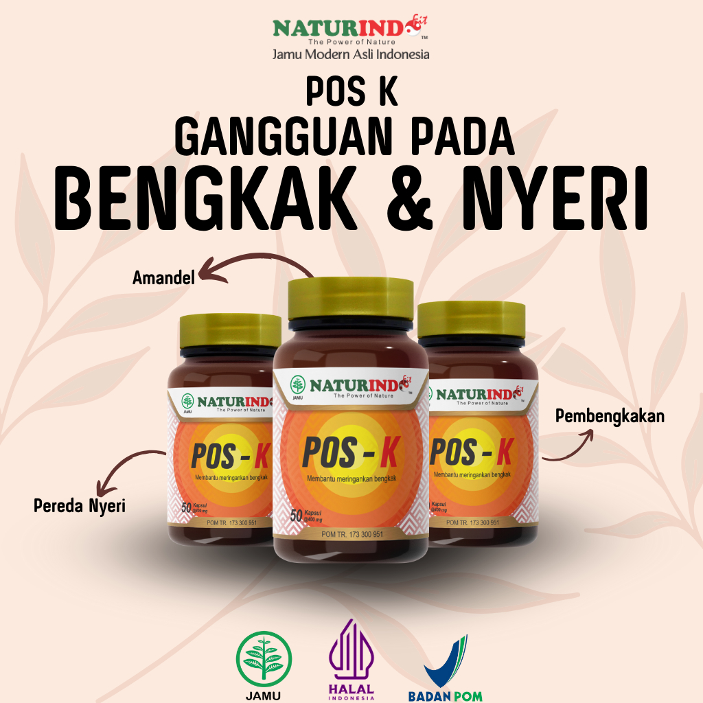 Naturindo Pos K Herbal Atasi Amandel Bengkak Tubuh Radang Tubuh Pembengkakan kronis Original
