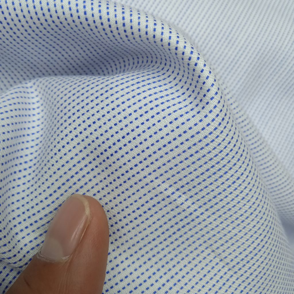 BAHAN KOKO KEMEJA KAIN KATUN DOBBY ITALY IMPORT ORIGINAL SALUR KOTAK KECIL