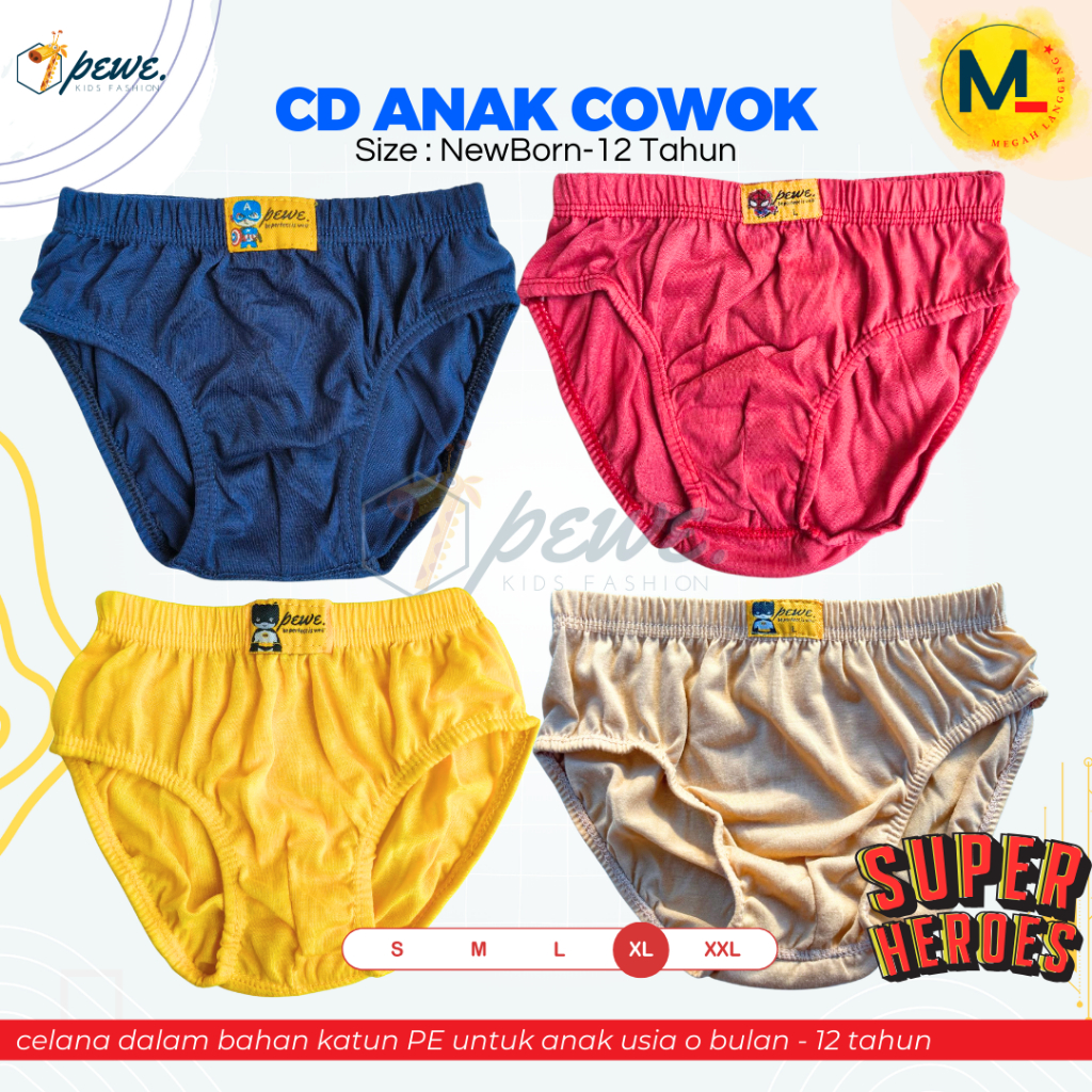 6 Pcs Sempak Anak Laki laki Polos Anak Cowok 12-13 tahun Celana Dalam Anak Laki Sempak Anak Cowok Mo