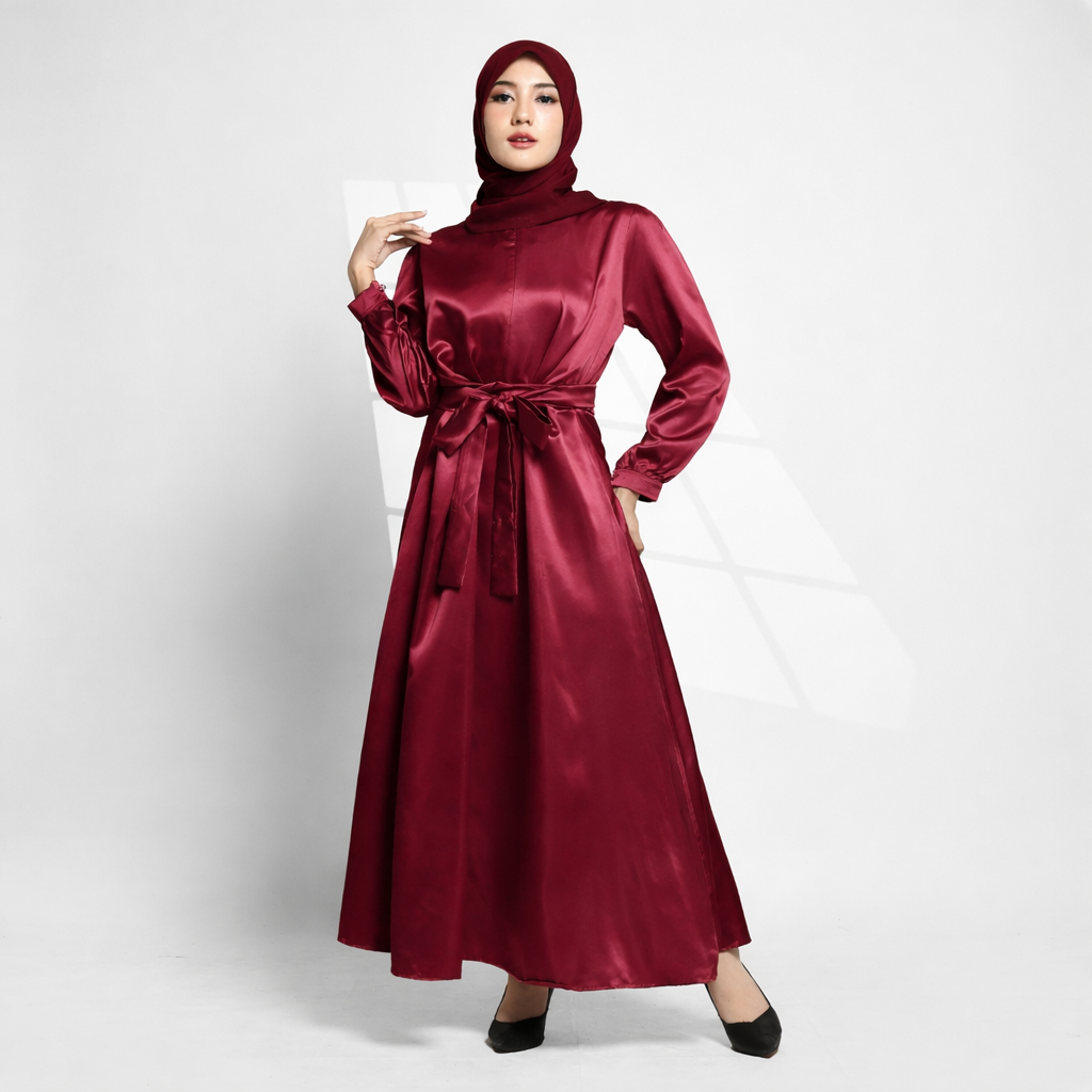 NEW - UTARI DRESS WRAP MUSLIM POLOS MATERIAL FULL SATIN SILK VELVET