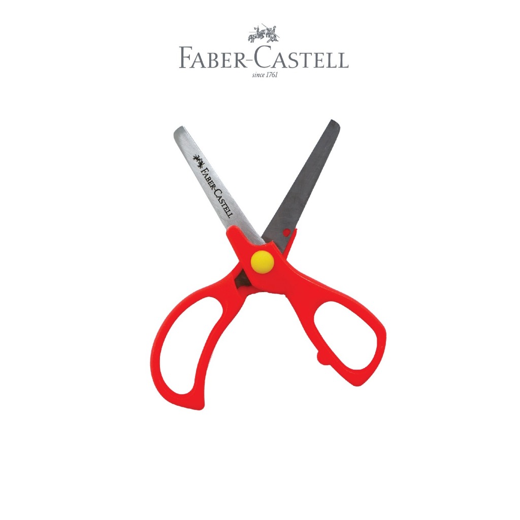 Faber-Castell School Scissors Anak ? Gunting Sekolah Stainless Steel Ergonomis Aman