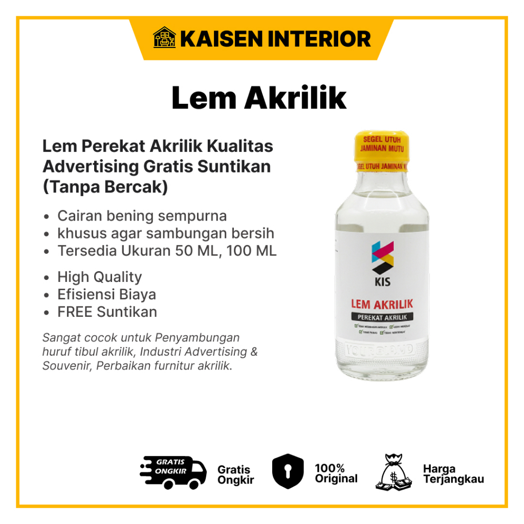 Lem Akrilik Acrylic Lem Perekat Akrilik Bonus Suntikan