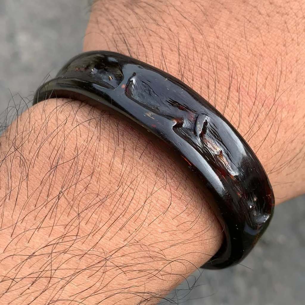 Gelang Pria Akar Bahar Merah Bodi Hitam Keren Original