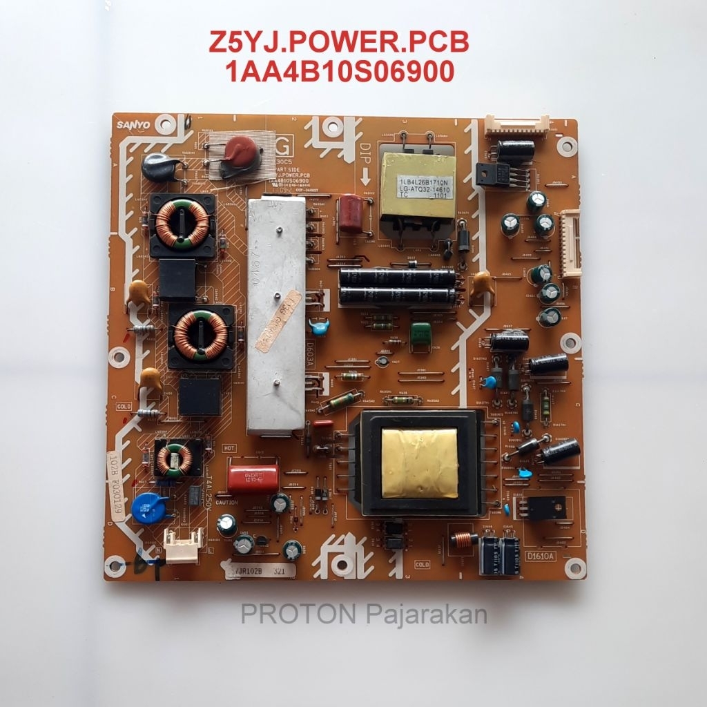 PSU LCD TV Sanyo 24C100F 24 inch Mesin Power Supply Z5YJ.POWER.PCB 1AA4B10S06900 Regulator LCD LE24C