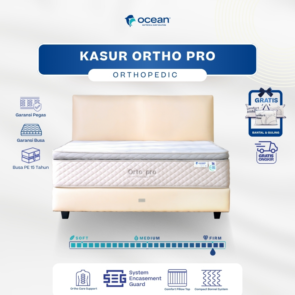 Ocean Spring Bed - Kasur Ortho Pro Orthopedic Bed Garansi 15 Tahun | Kesehatan Tulang Punggung