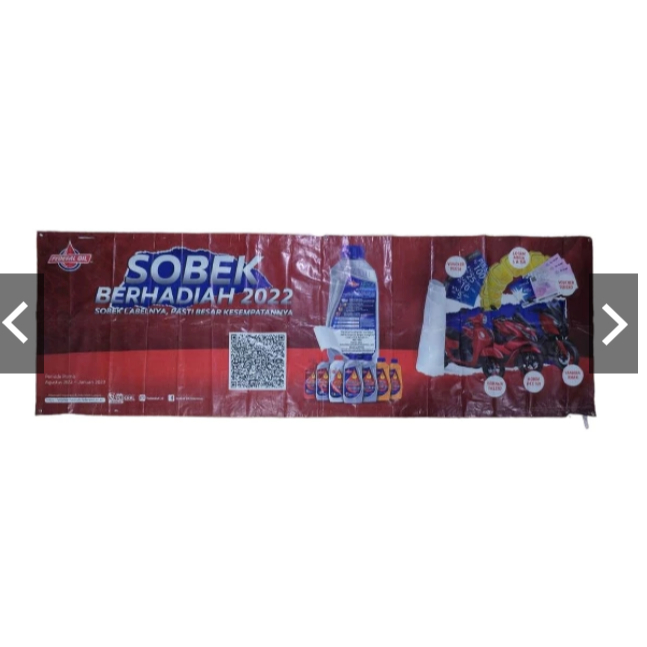 Spanduk Banner Gagal Cetak / Banner Bekas Tidak Terpakai 295 x 80 cm OLI MERAH