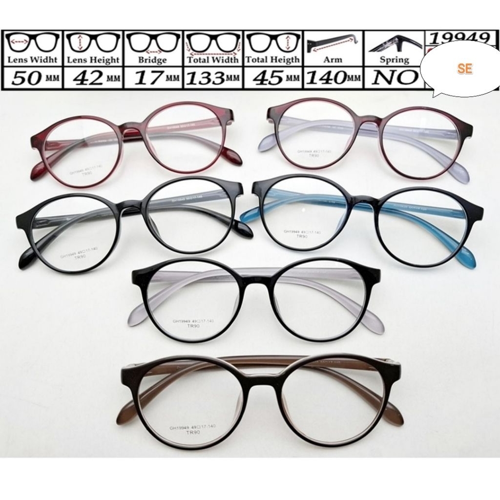 Frame kacamata bulat frame kacamata super bahan elastis kuat frame kacamata Fashion frame kacamata w
