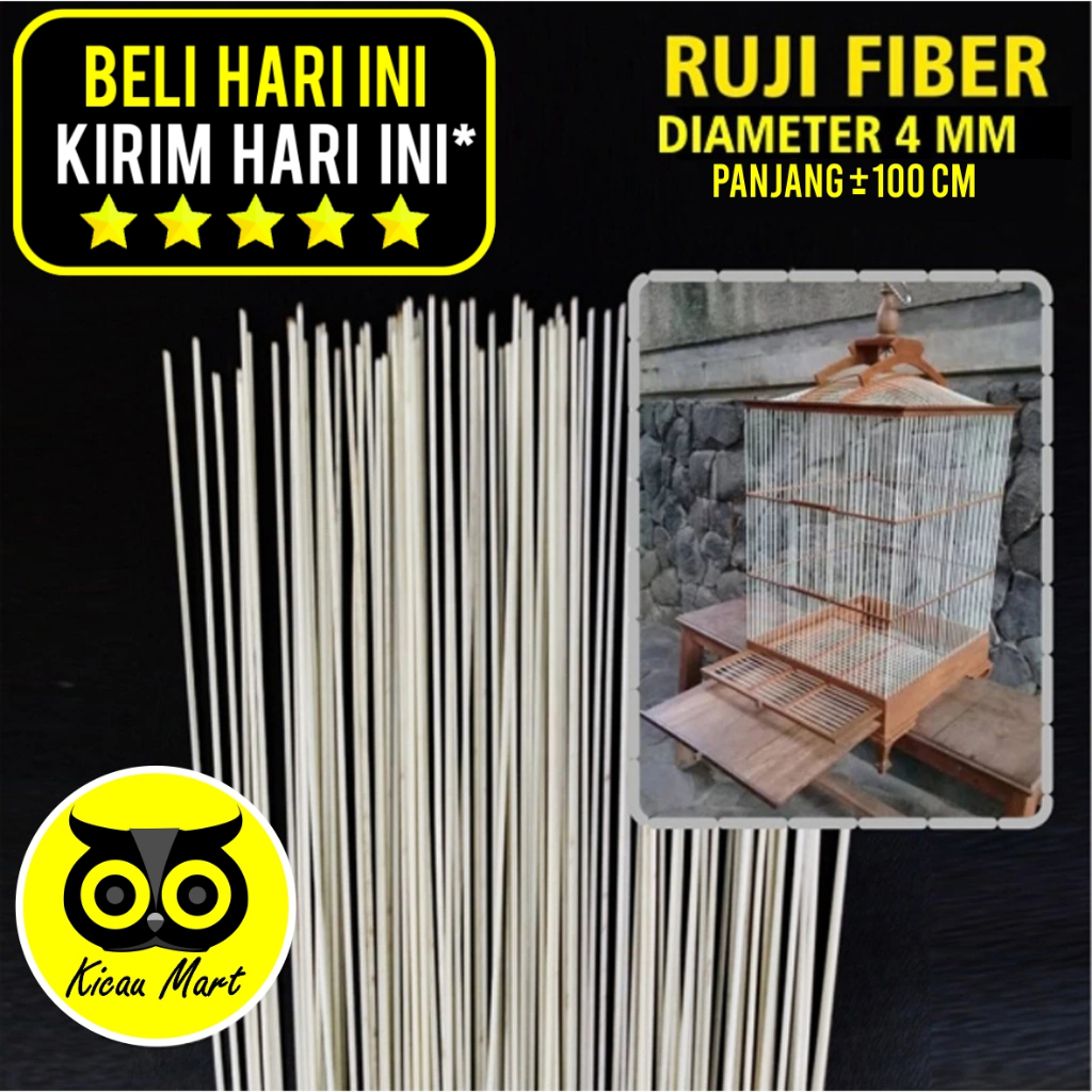 KICAU MART RUJI FIBER JERUJI FIBER PUTIH 4MM 4MM MILI PANJANG 100CM UNTUK JERUJI KANDANG MERPATI RUJ