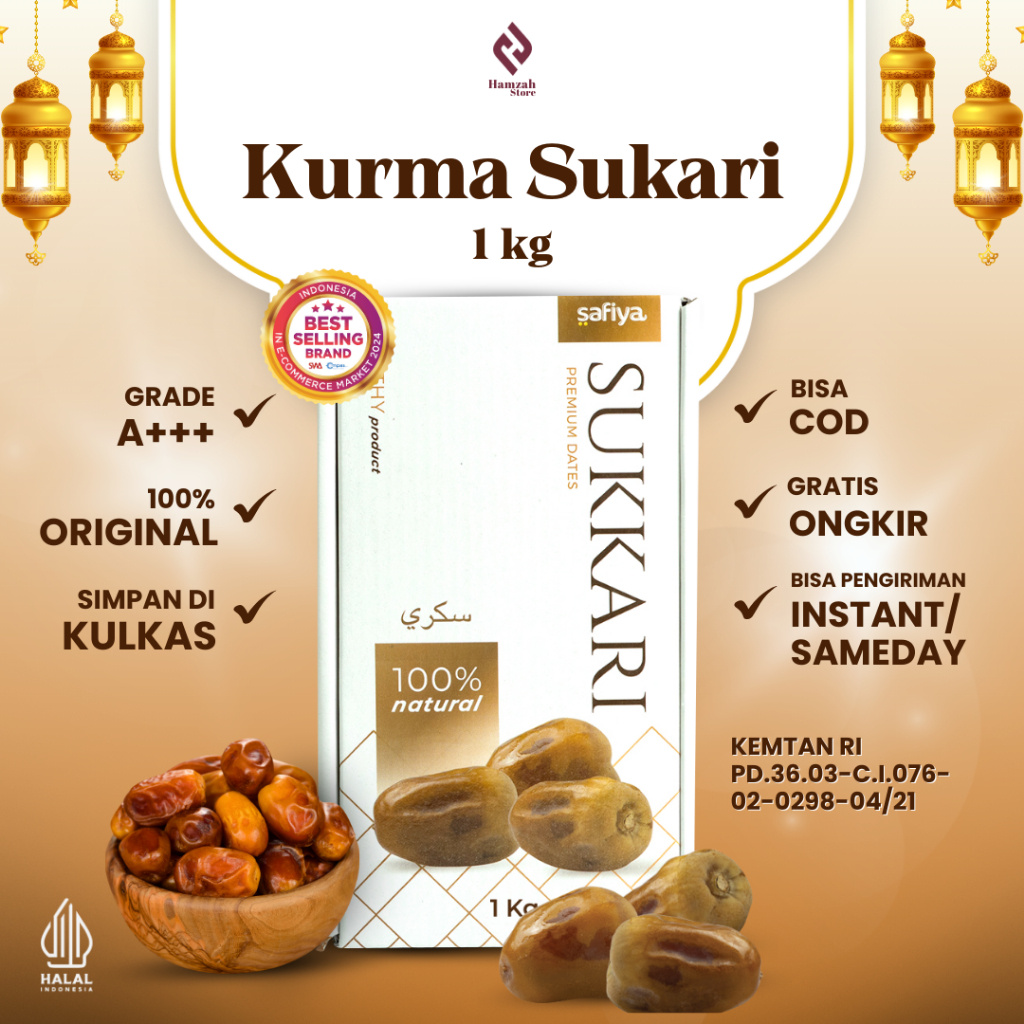 Kurma Sukari 1 Kg Grade A Premium / Kurma Raja Premium Original Safiya Kurma Basah Murah Legit Lembu