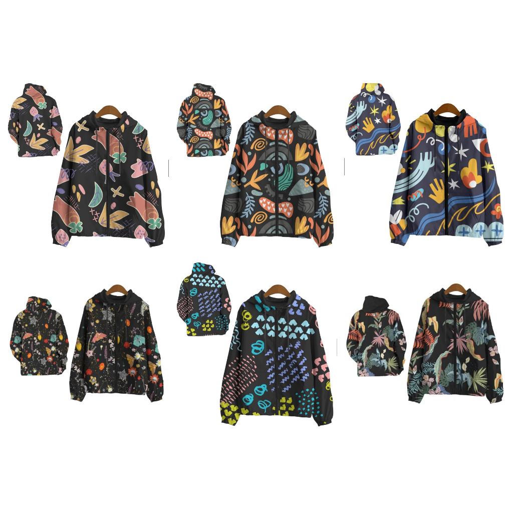 Jaket Parasut Wanita Printing Jumbo / jaket parasut Big Size / jaket parasut over size pria dan wani