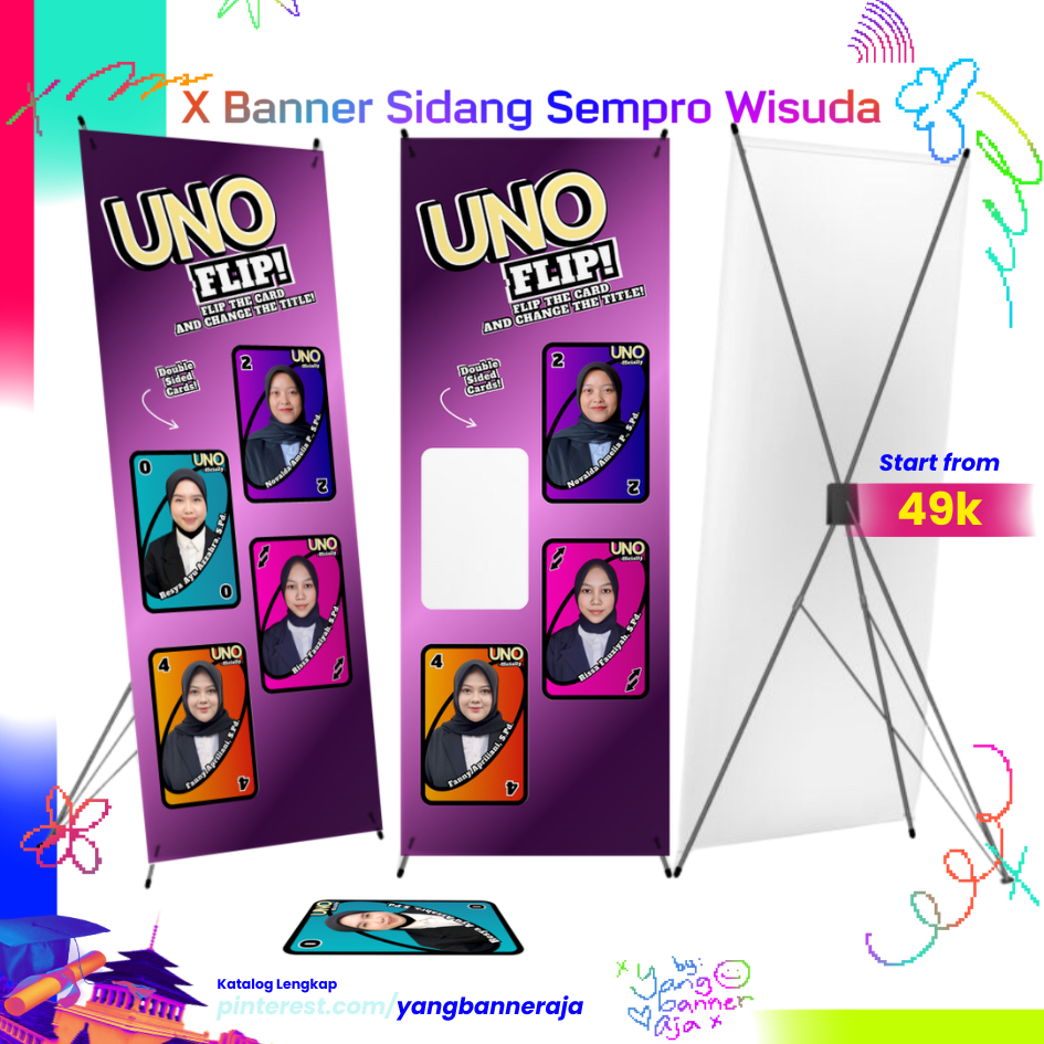 [SEHARI JADI/TIDAK PO] X Banner Sidang Sempro Wisuda INSTANT SEHARI JADI Custom 160x60 YangBannerAja