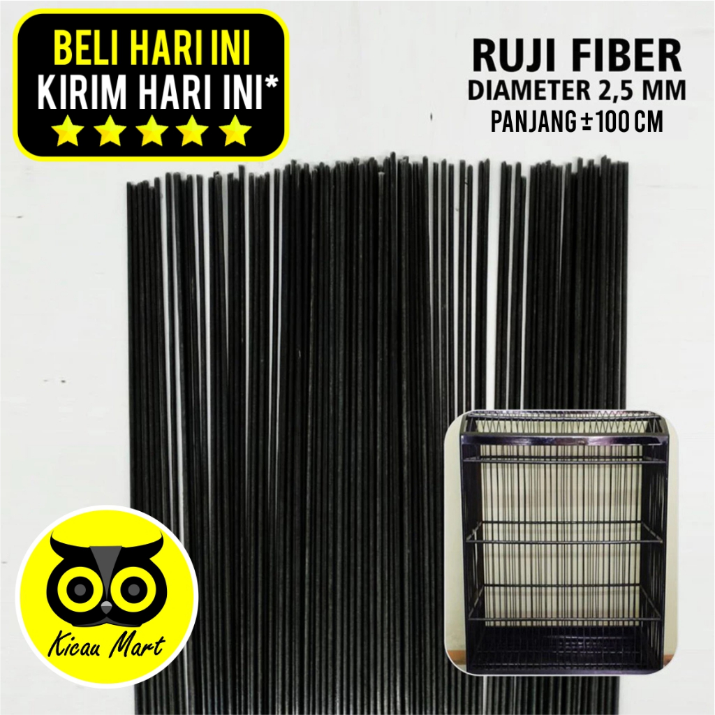 KICAU MART RUJI FIBER JERUJI FIBER HITAM 2.5MM PANJANG 100CM UNTUK JERUJI KANDANG MERPATI RUJI KANDA