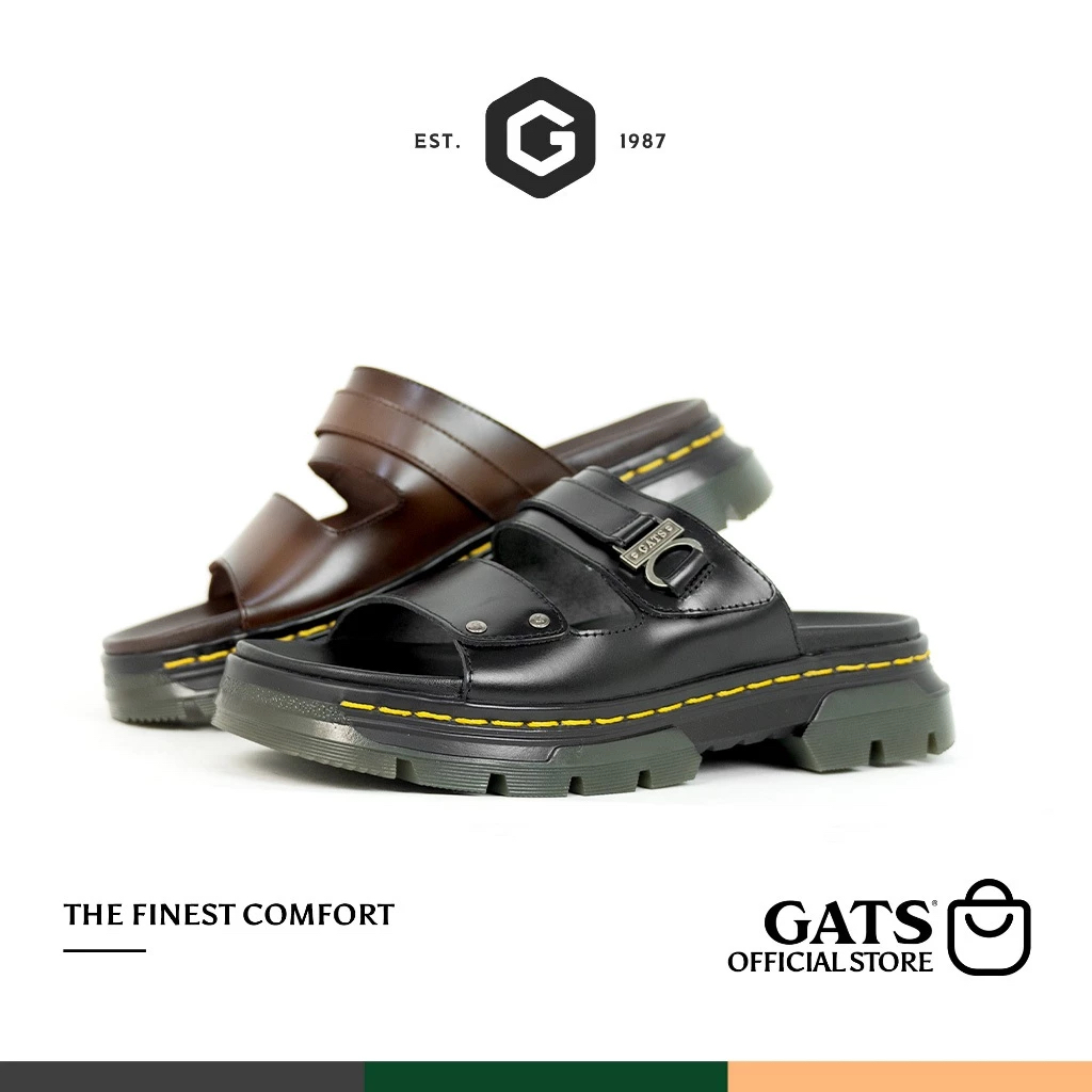 Sandal GATS AXIS 02 - Sandal Kulit Asli Gats Axis 02 - Sandal Selop Kulit Gats Axis 02