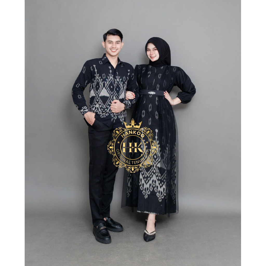 BAJU TENUN COUPLE LUNA BLACK - COUPLE TENUN - COUPLE KONDANGAN - COUPLE - BAJU TENUN - BAJU COUPLE T