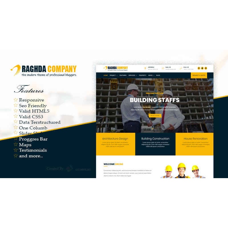 Raghda Company Profile Responsive Blogger Template