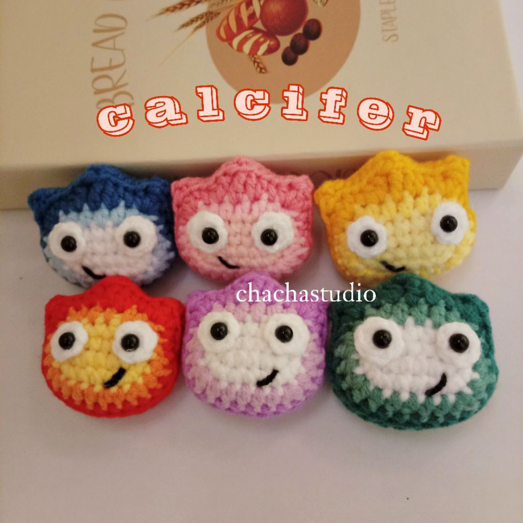 [Crochet] Calcifer Keychain | Amigurumi Calcifer | Gantungan Rajut